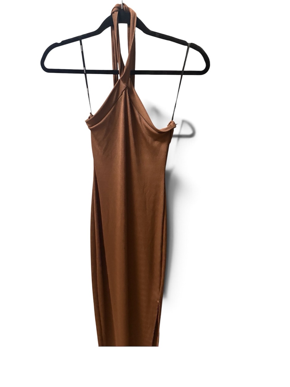 Forever 21 Brown Cross-Neck Bodycon Midi Dress - Picture 3 of 5